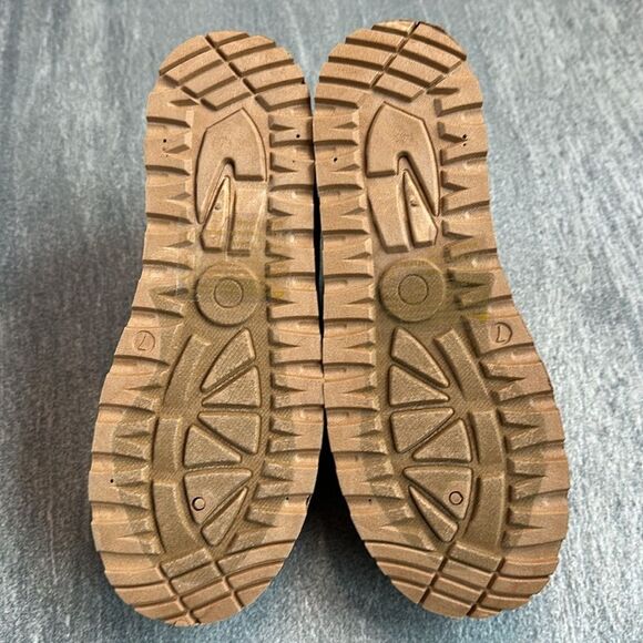 NEW Platform Slip On Clog Slippers Sherpa Faux Fur Lining Camel Brown Size 7 - Picture 4 of 13